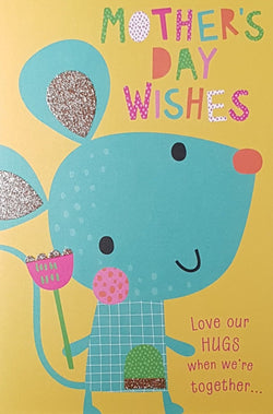 General Mothers Day Card - Happy Blue Mouse