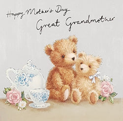 Great Grandmother Mothers Day - Two Teddy Bears With A Teacup & A Teapot