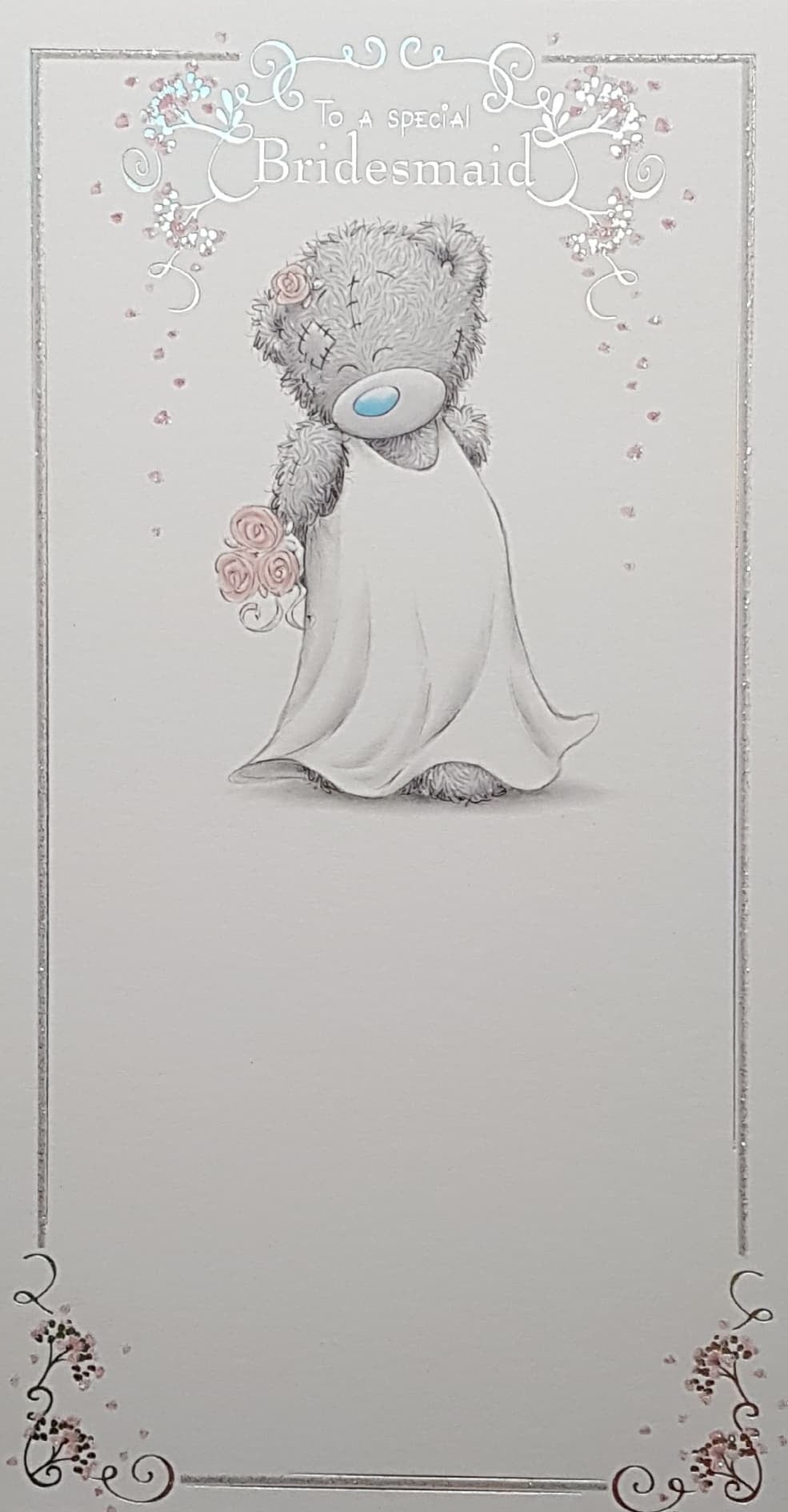 Wedding Card - Special Bridesmaid / Cute Bridesmaid Teddy In A Dress