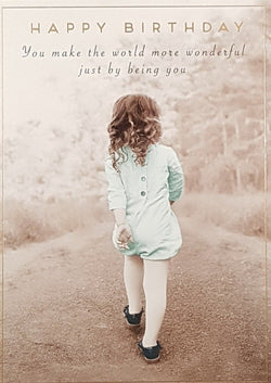 Birthday Card - General / A  Little Girl Walking Towards Trees