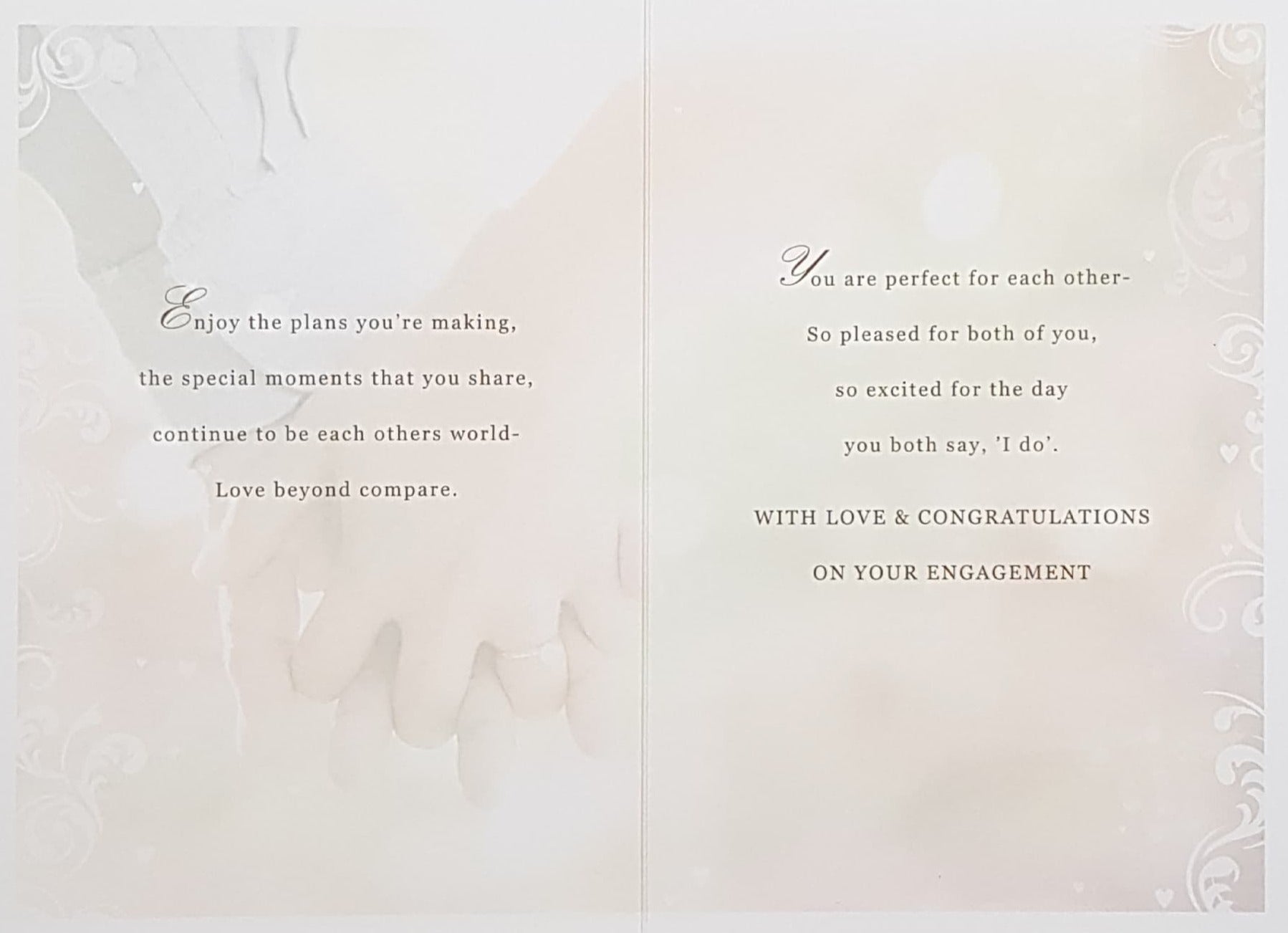 Engagement Card - Couple Holding Hands With Engagement Ring