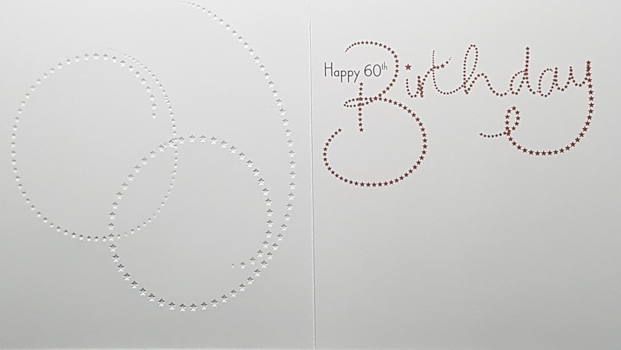Age 60 Birthday Card - A Gold '60' On A Pink Front