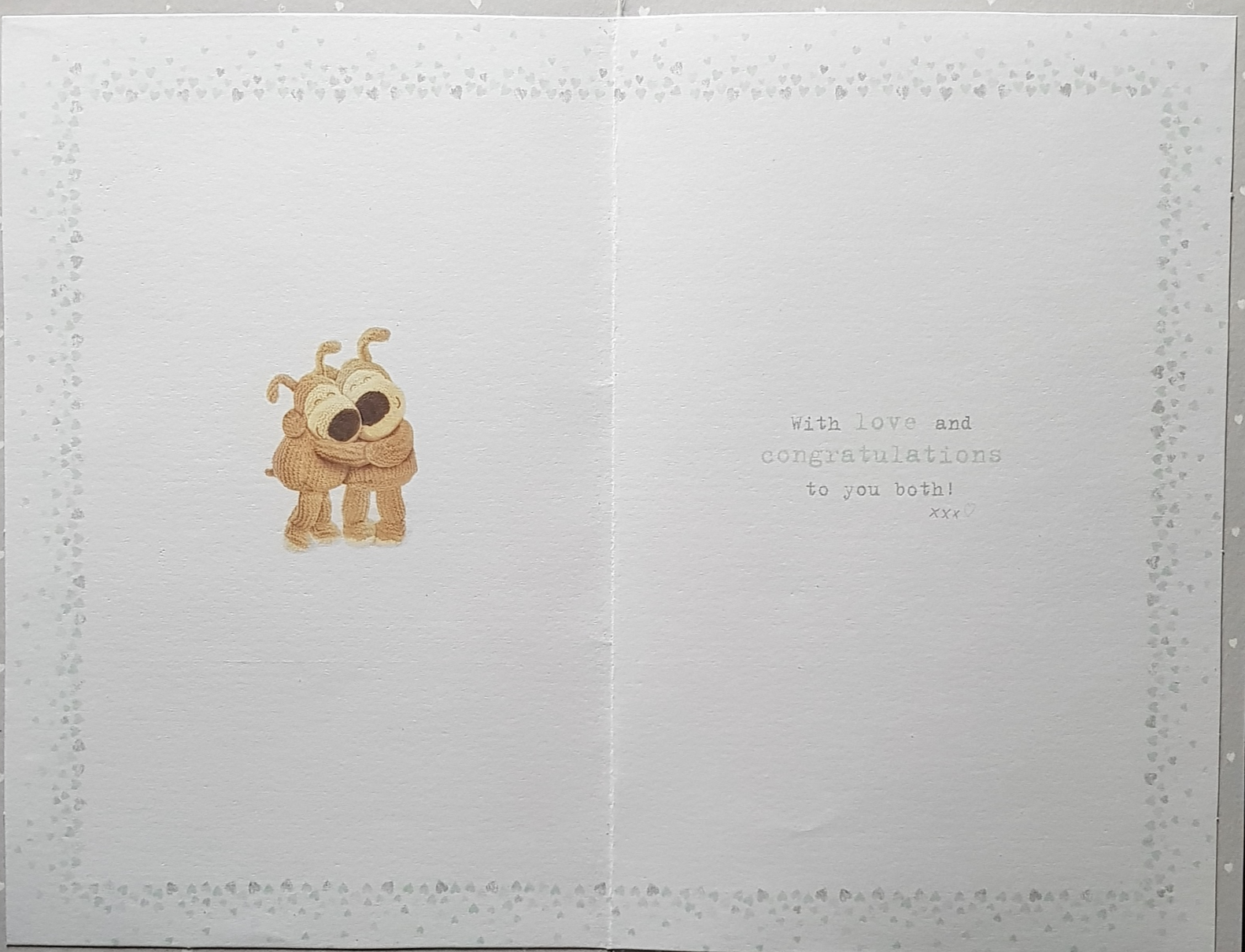 Anniversary Card - 25th Anniversary / A Cute Dog Couple Holding A Silver Heart