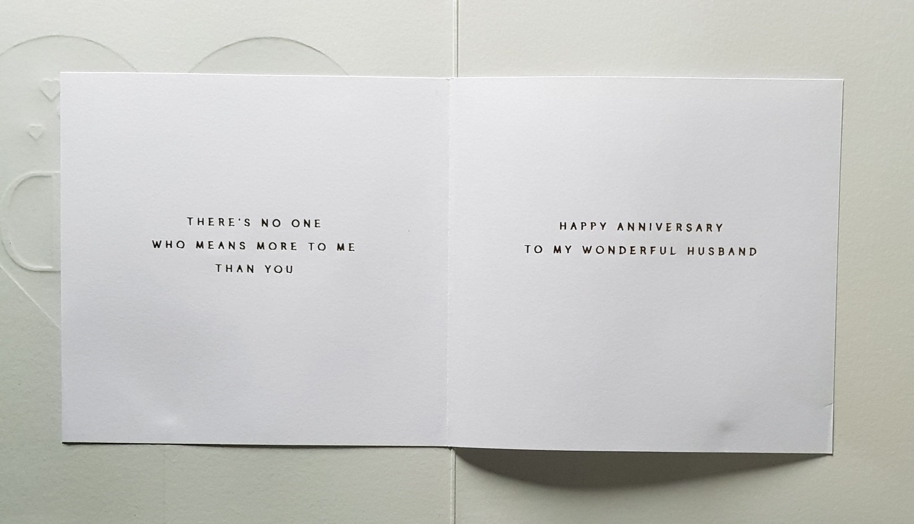 Anniversary Card - Husband / A Gold Heart Balloon & A Black Bow