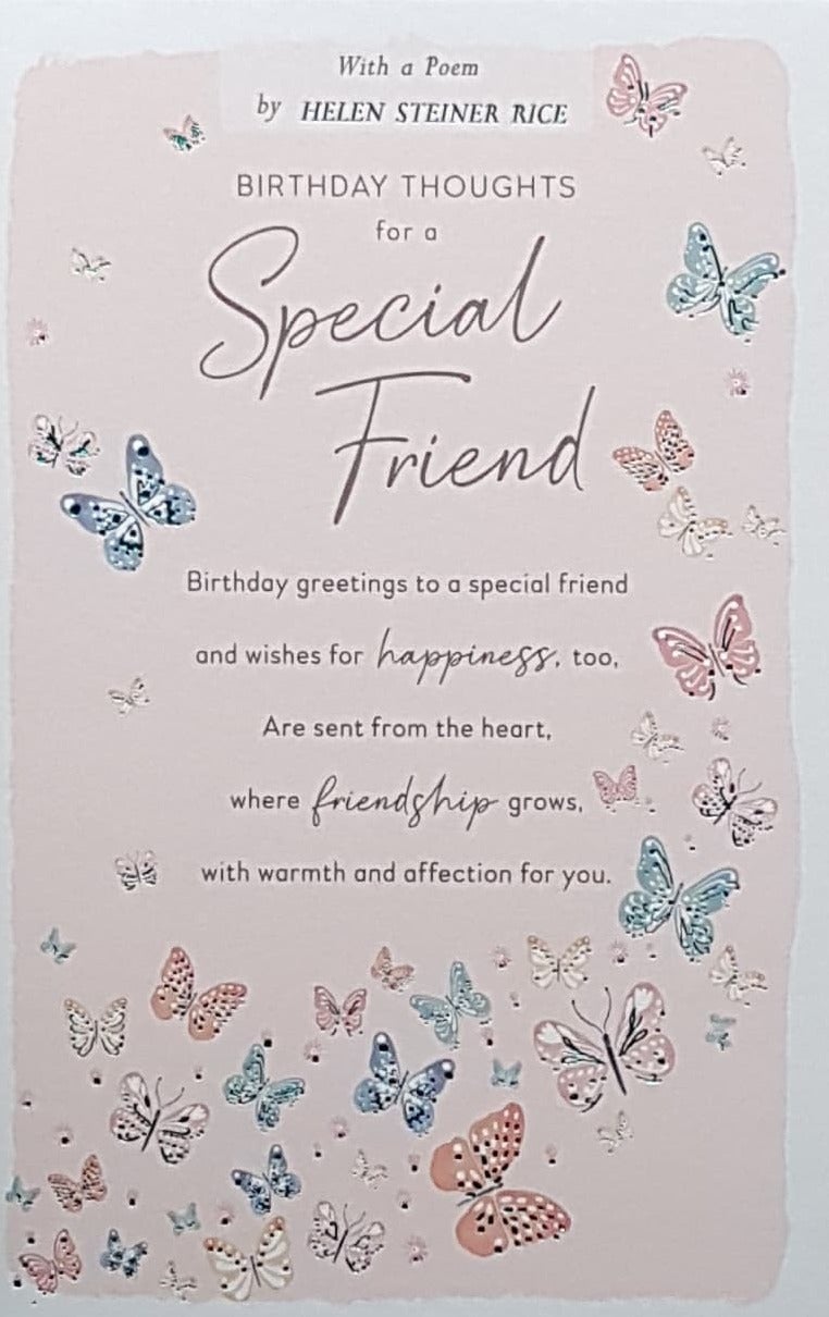 Birthday Card - Special Friend / 'Birthday Thoughts...' & Beautiful Butterflies