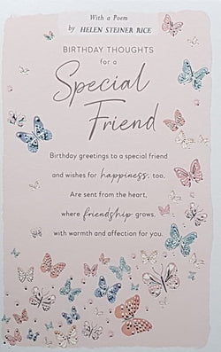 Birthday Card - Special Friend / 'Birthday Thoughts...' & Beautiful Butterflies
