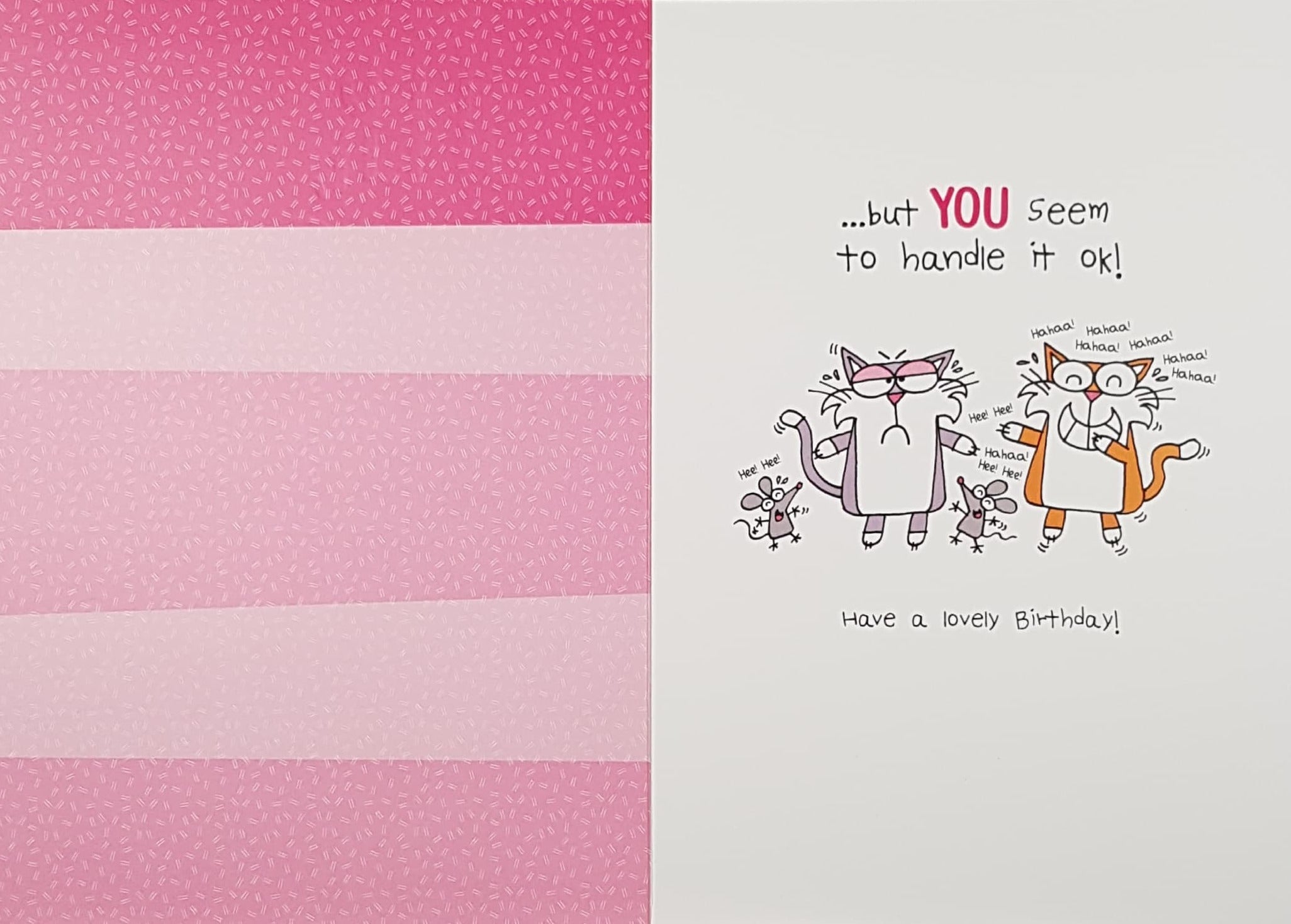Birthday Card - Sister / A Funny Yellow Cat & Two Mice