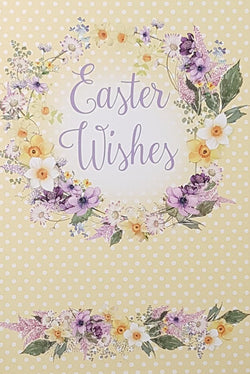Easter Card - Especially For You / A Beautiful Floral Wreath & Easter Wishes