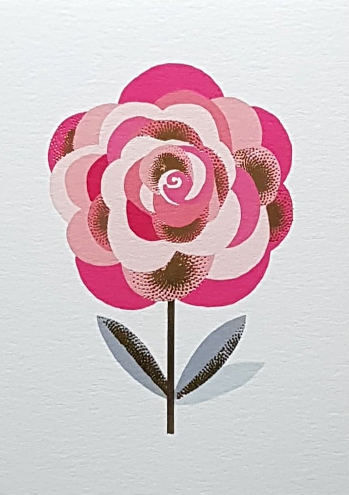 Blank Card - A Pretty Flower With Pink And Gold Petals