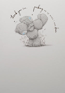Thank You Card - Picking Me Up When I Was Down... / Teddy Picking Up Another Teddy