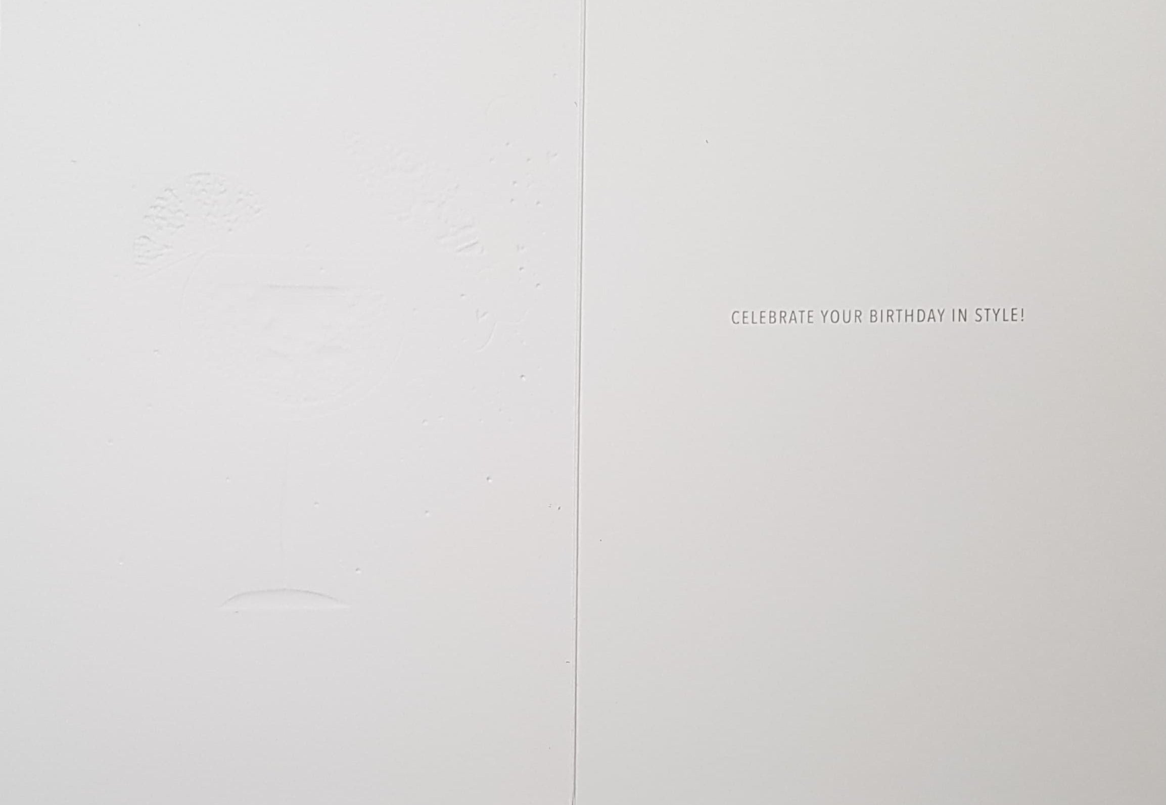 Age 40 Birthday Card - A Gold Martini Glass & A Lemon Slice