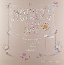 General Mothers Day Card - Because You Really Brighten Life...& A Sunflower