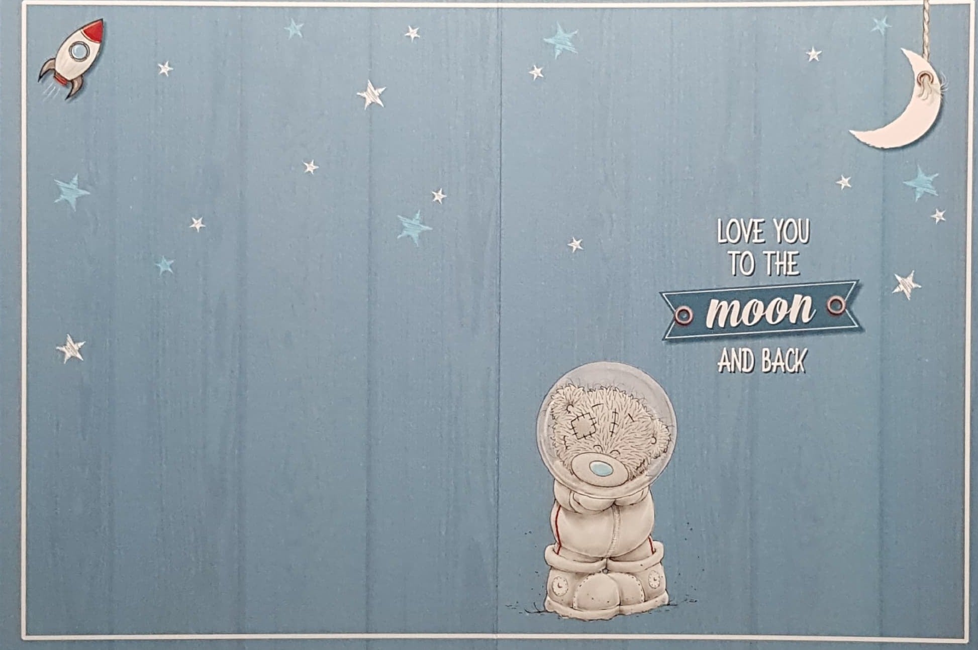 Birthday Card - Daddy / A White Moon & Blue Stars