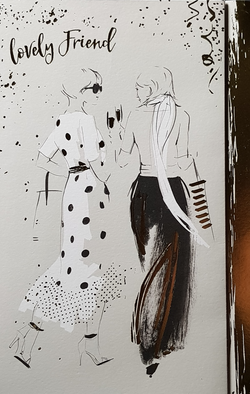 Birthday Card - Friend / Two Elegant Ladies Celebrating In Style