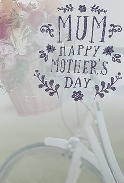 Mum Mothers Day Card - A Shiny Floral Motive