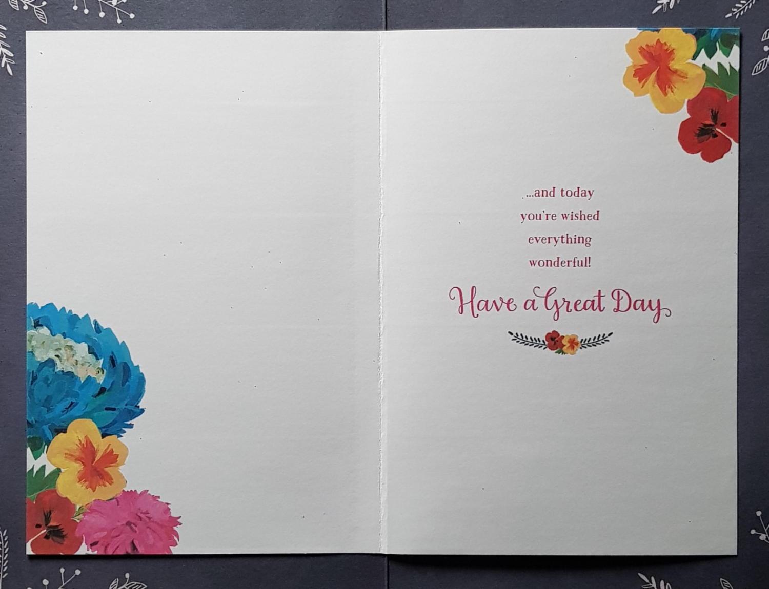 Birthday Card - General / Birthdays Are All About Wishes... & Floral Corner