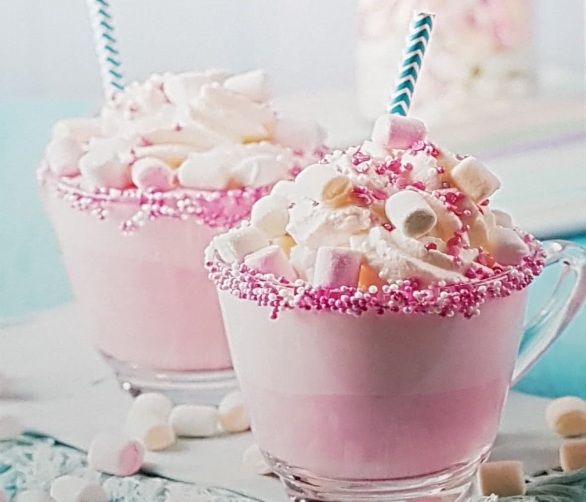 Blank Card - Pink Hot Chocolate With Marshmallows