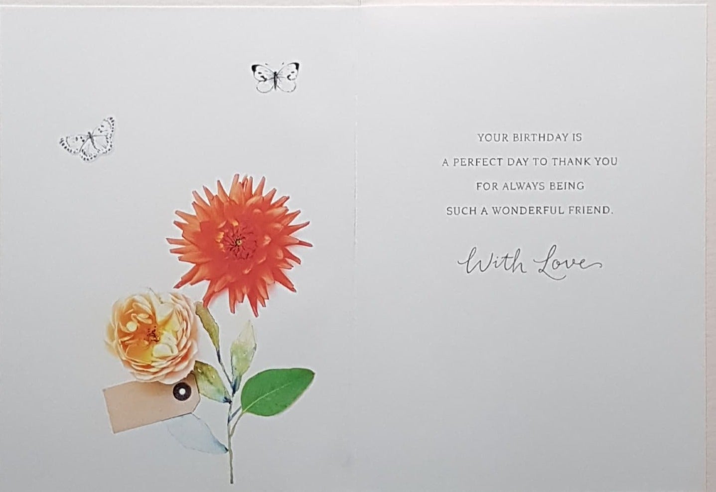 Birthday Card - Special Friend / Flowers Tied To A Gift Box