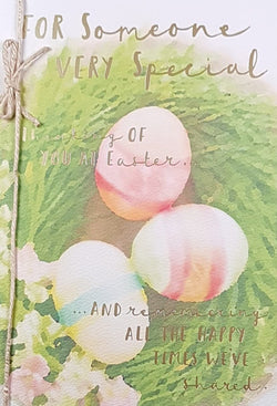 Easter Card - Someone Very Special / Eggs In a Green Wreath