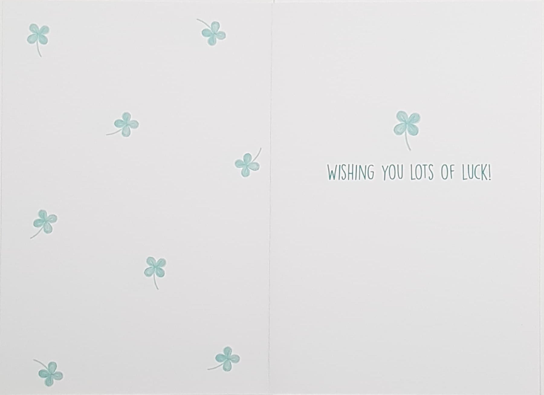Good Luck Card - Four-Leaf Clover Pattern