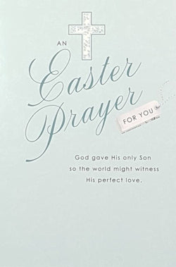 Easter Card - Easter Prayer / A Cross On A Turquoise Background