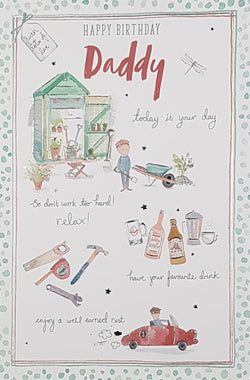 Birthday Card - Daddy / 'Today Is Your Day...' & A Green Frame