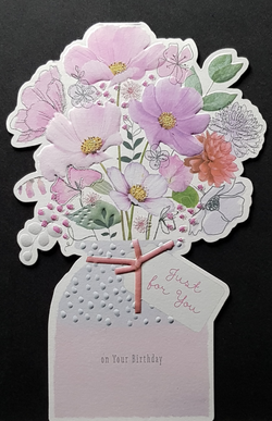 Birthday Card - General Female / A Bunch Of Flowers Shaped Card