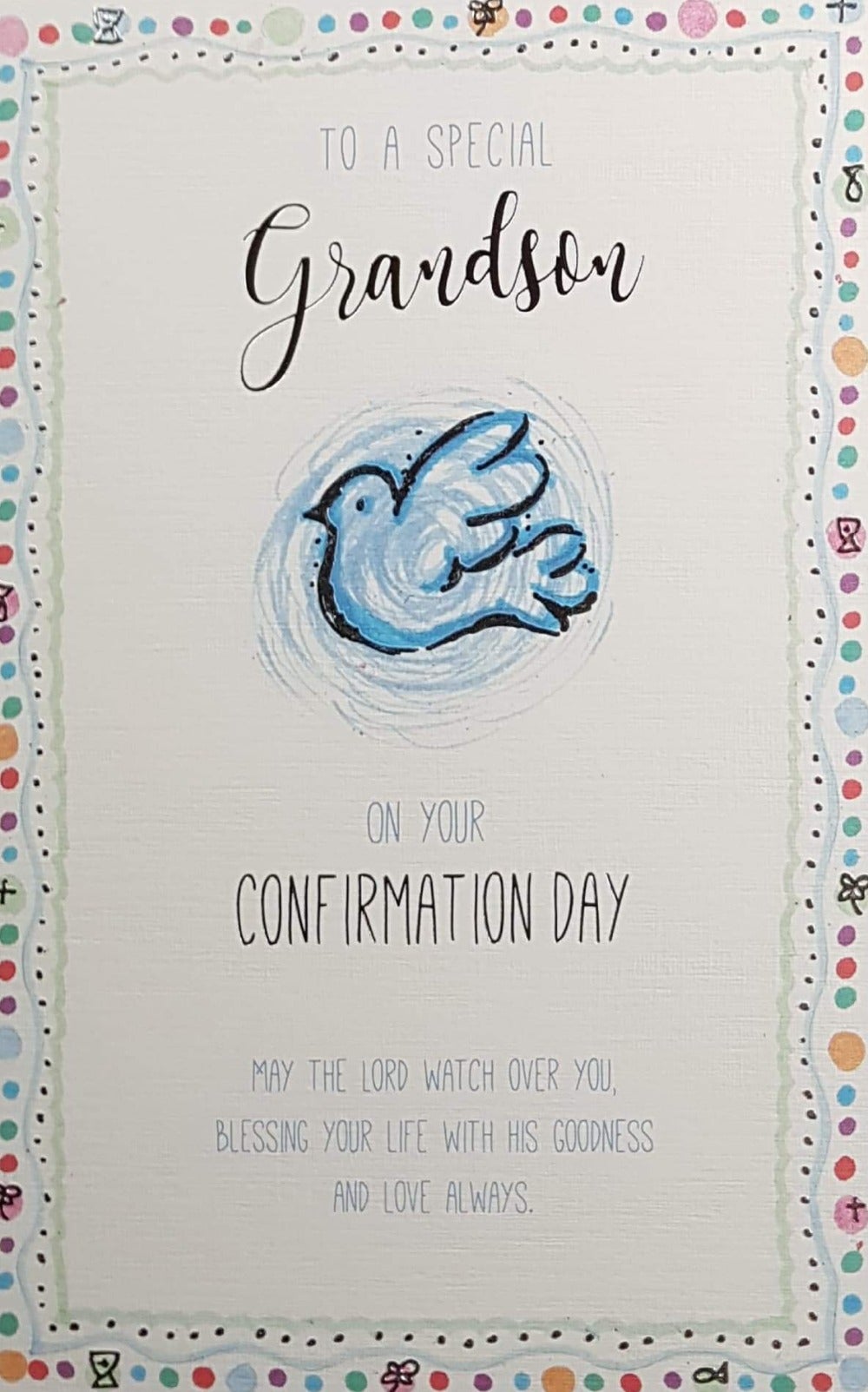 Confirmation Card - Grandson / Blue Dove