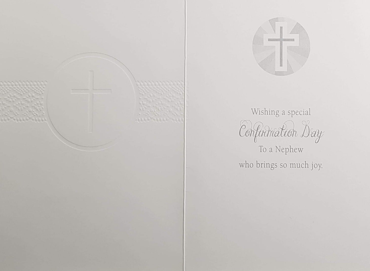 Confirmation Card - Nephew / Blue Cross In The Middle Of White Circle
