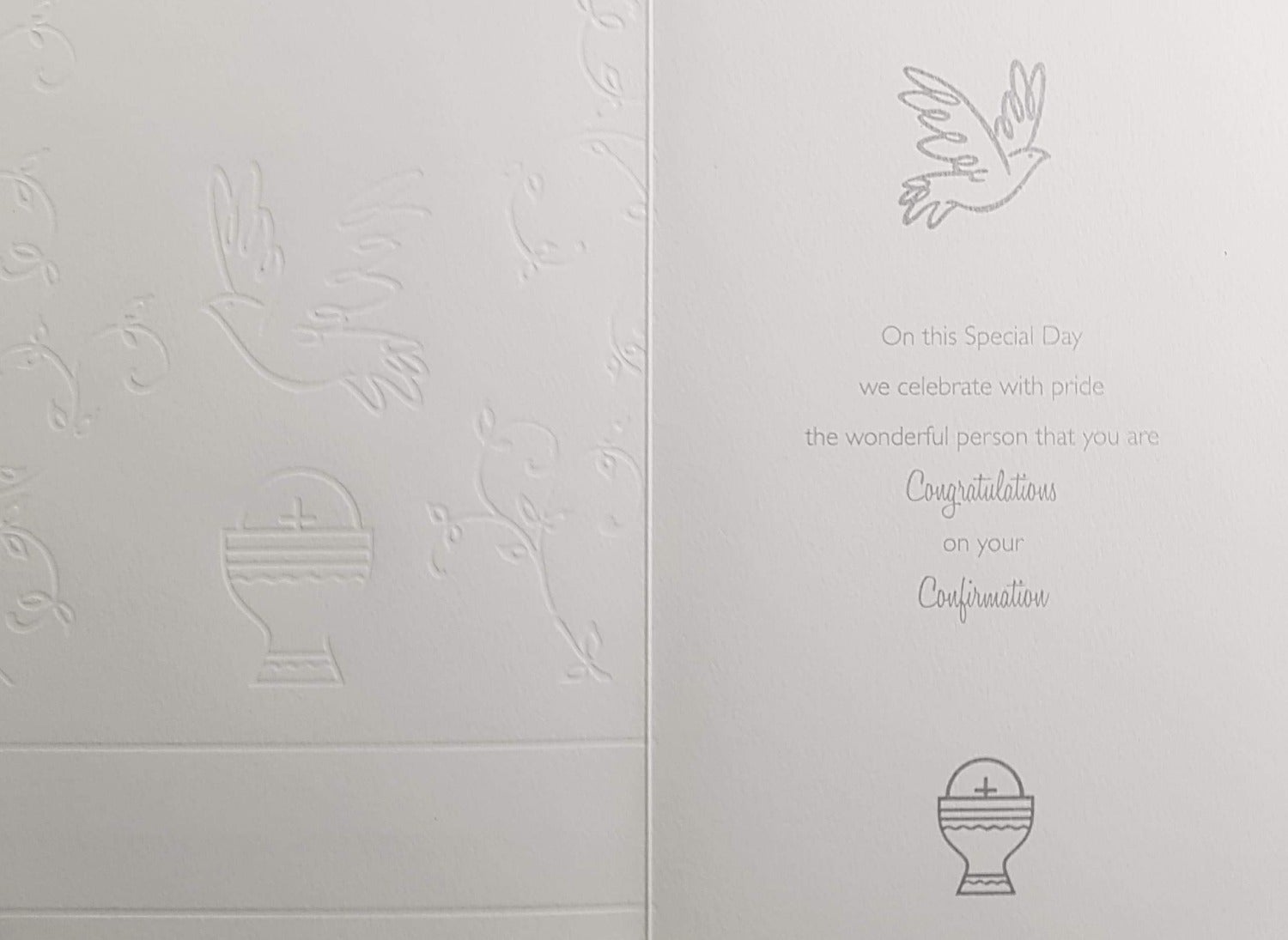 Confirmation Card - Godson / Glitterish Dove & Hosting
