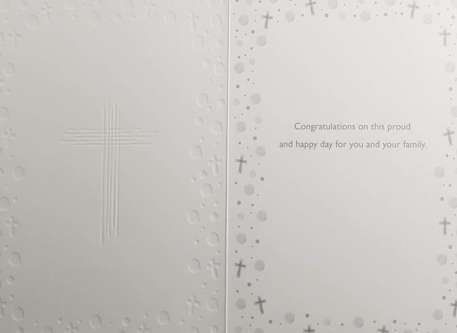 Confirmation Card - Girl /  Goldish Stripe Cross & Be Happy