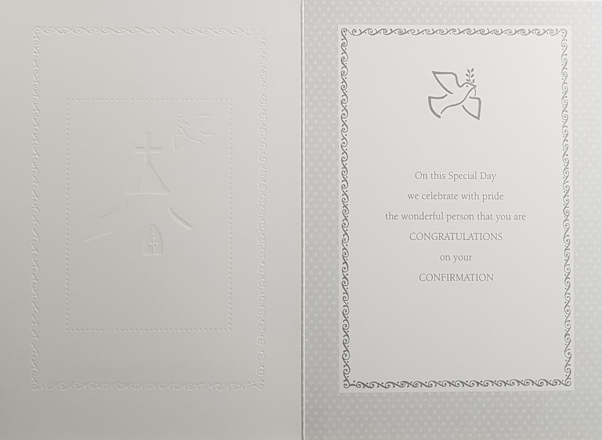 Confirmation Card - Godson / Dove & Fancy Frame