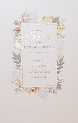 Sympathy Card - Dad / Memories Are The Gifts...& A Gold Motive