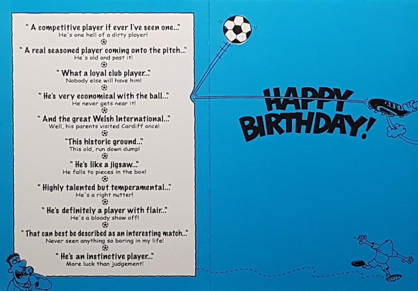 Birthday Card - What Football Commentators Really Mean
