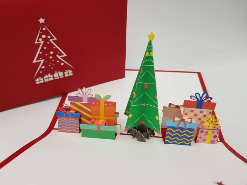Christmas Pop Up Card - Gifts Under Christmas Tree