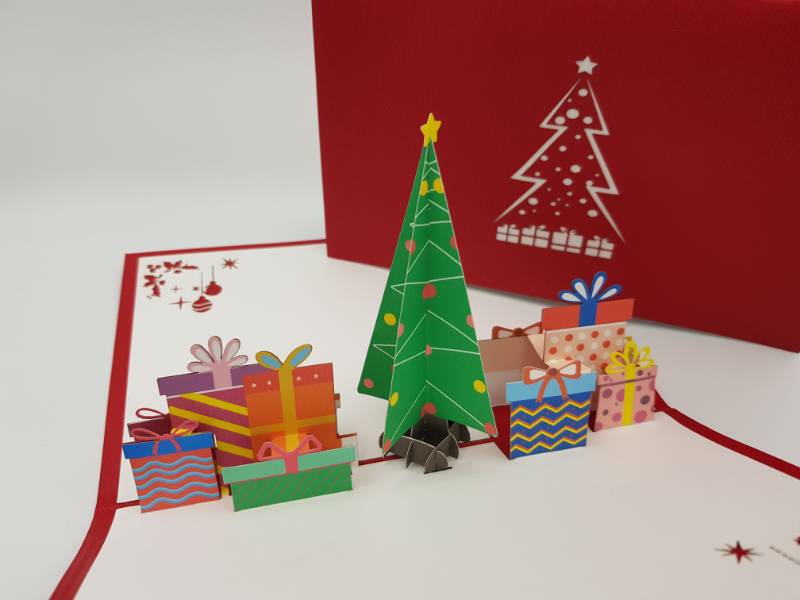 Christmas Pop Up Card - Gifts Under Christmas Tree