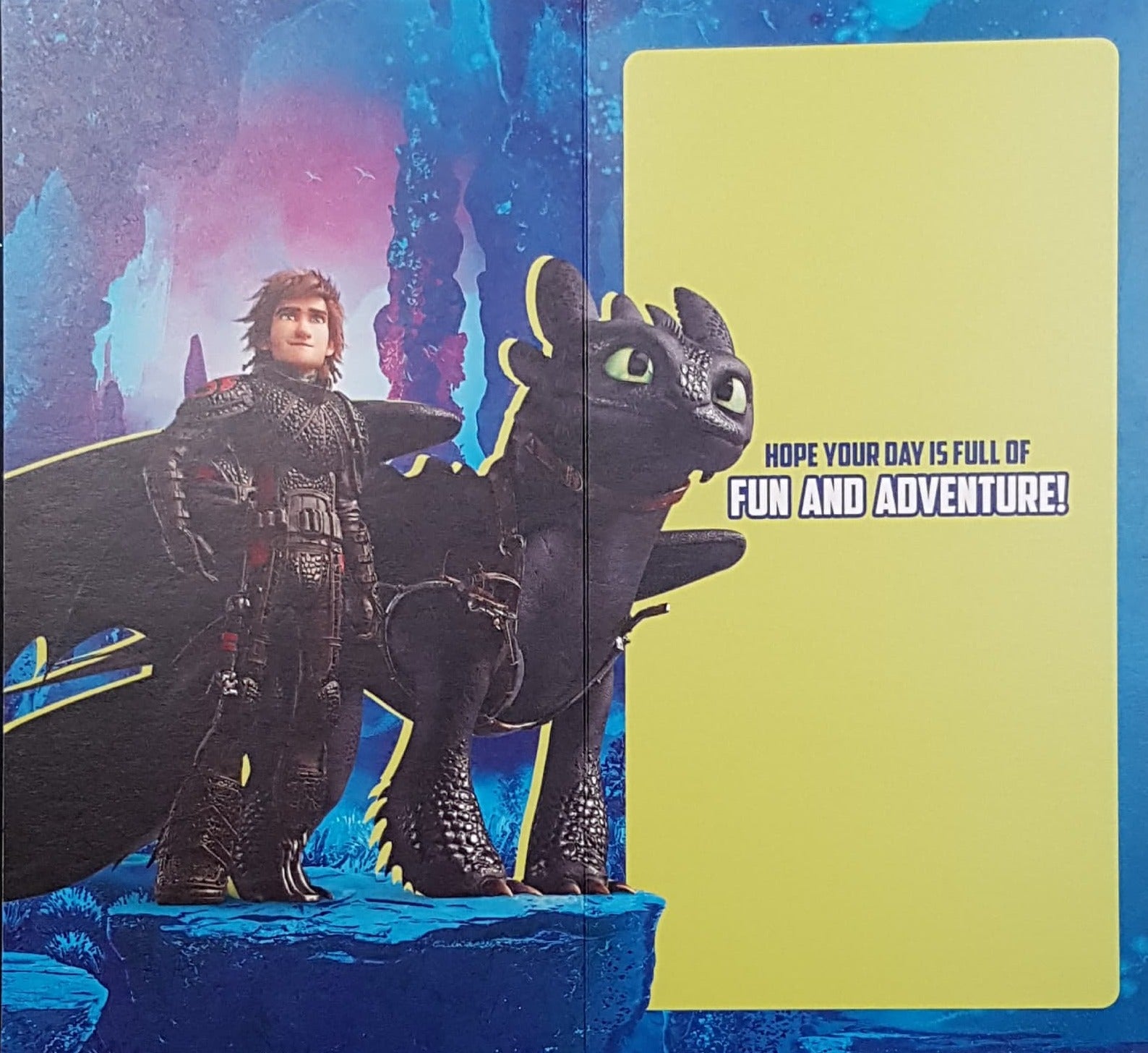 Birthday Card - A Man With A Black Dragon Ready For Action