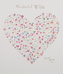 Birthday Card - Wife / A Heart Made Of Little Flowers