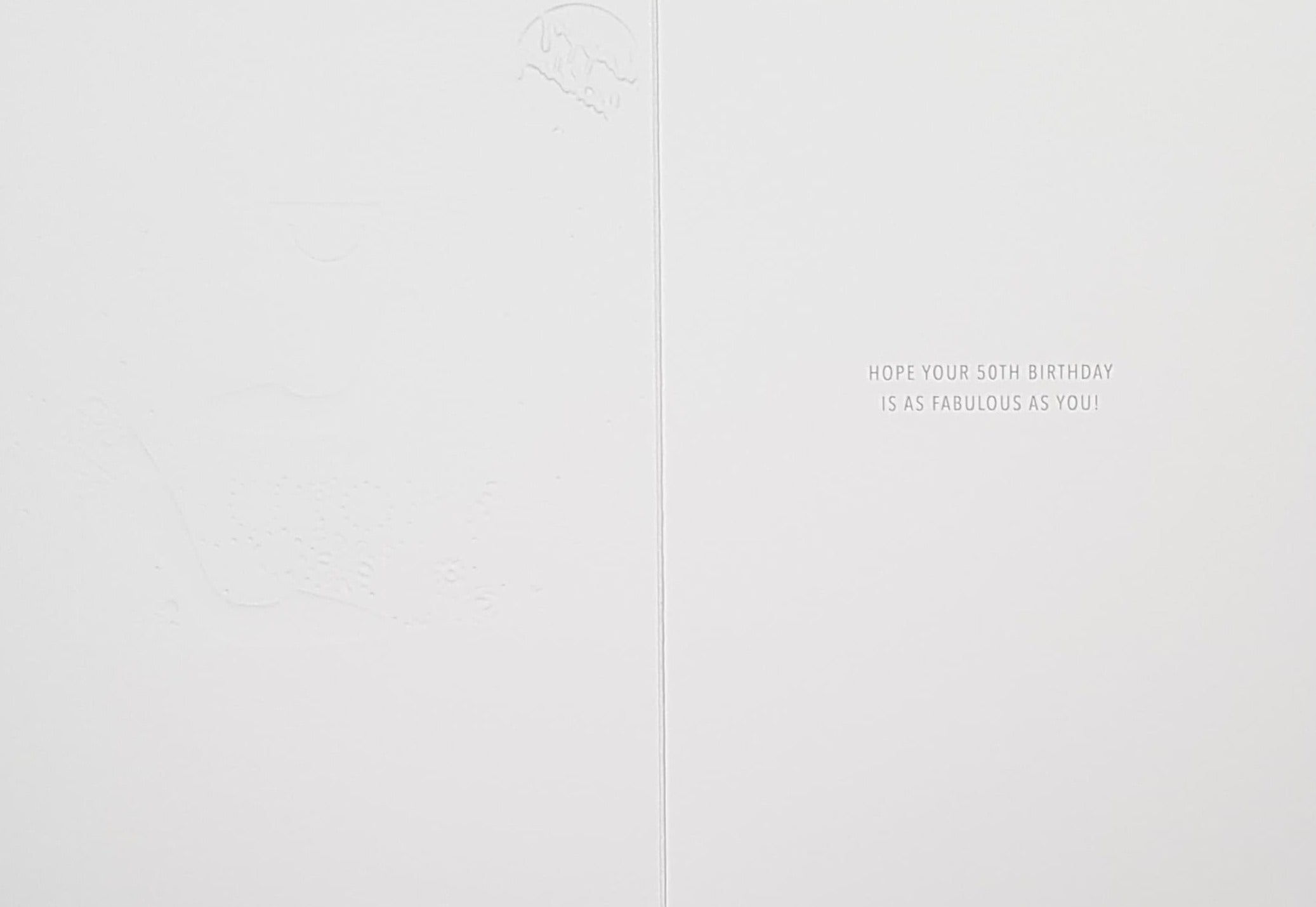 Age 50 Birthday Card - Gold High Heels On Display On A Pink Sparkly Box