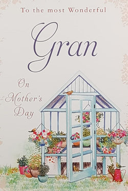 Gran Mothers Day Card - Lots Of Flower Pots & Two Birds