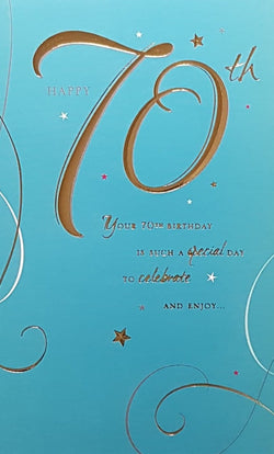 Age 70 Birthday Card - Your 70th Birthday Is Such A Special Day...& A Blue Front