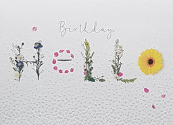 Birthday Card - 'Hello' Spelled Out In Flowers