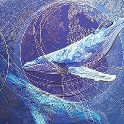 Blank Card - Two Humpback Whales & Artistic Design