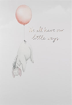 Humour Mothers Day Card - A Donkey Flying With A Pink Balloon