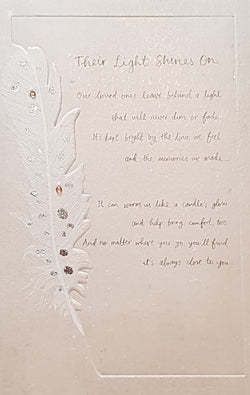 Sympathy Card - Their Light Shines On...& An Elegant White Feather