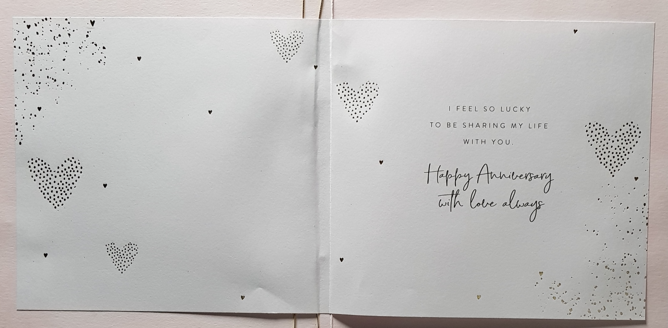 Anniversary Card - Wife / Pretty Pink Hearts On Light Pink Background