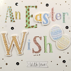 Easter Card - An Easter Wish / Colourful Patterns On Font