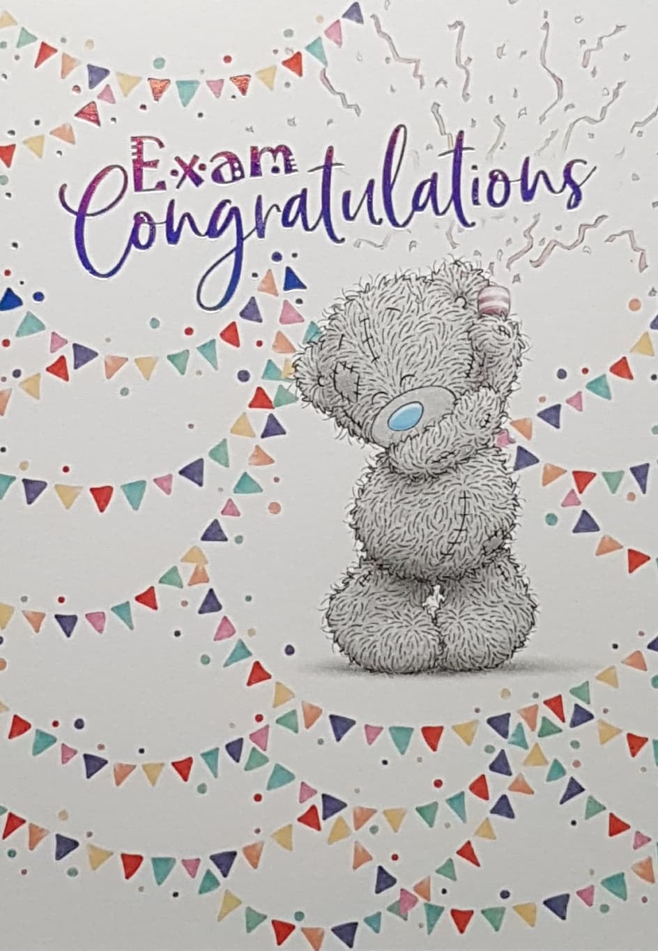 Congratulations Card - Exam Congratulations & Multicolored Bunting