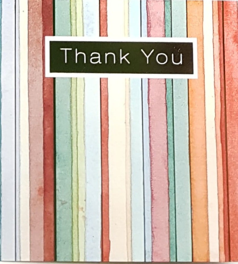 Thank You Card - Multicolour Stripes