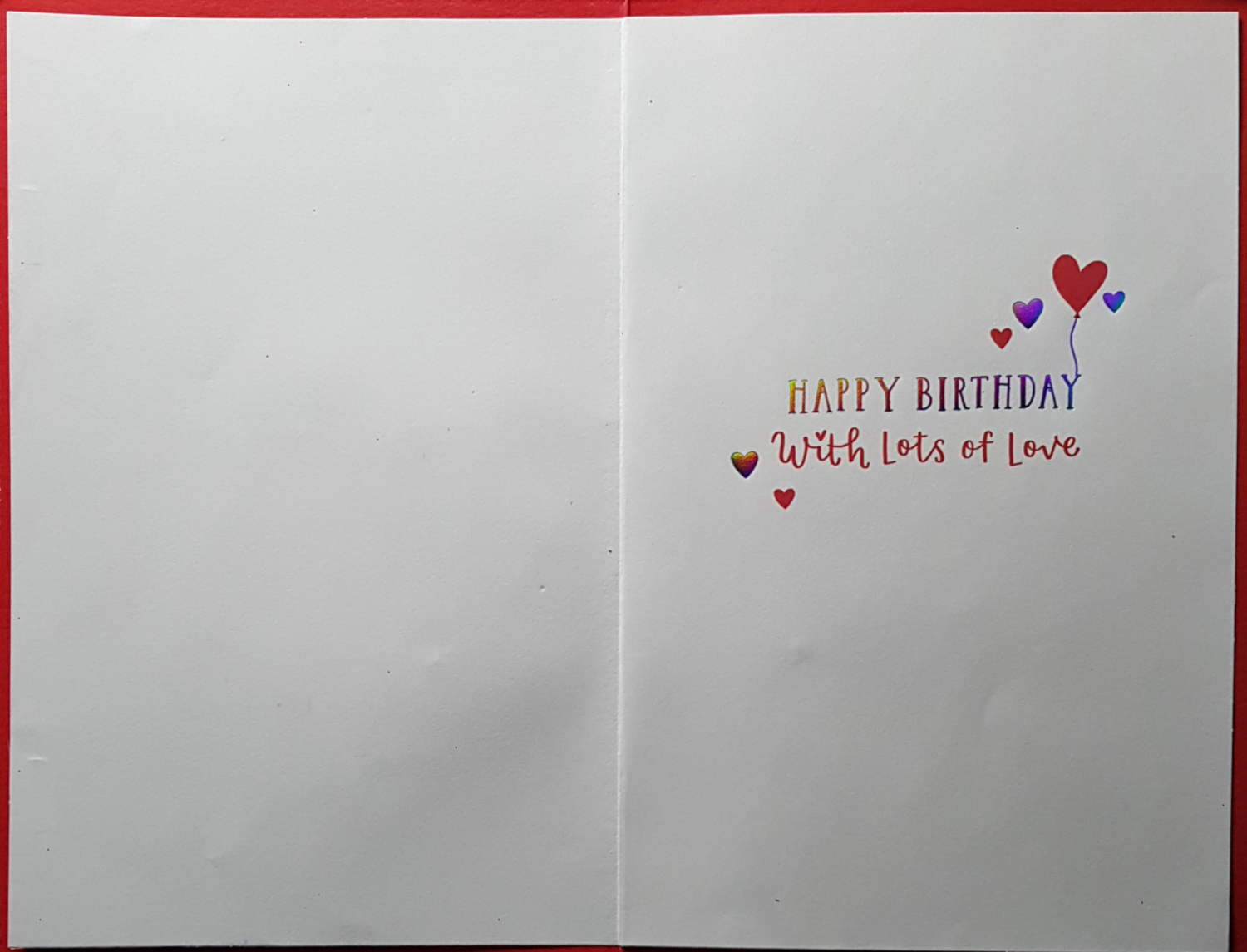 Birthday Card - Boyfriend / Gold & Silver Hearts On Blue Front